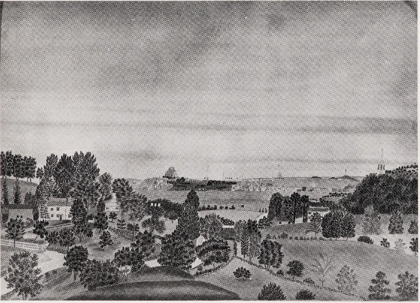 1795-Susannah Heath - Panorama di Boston da Brookline